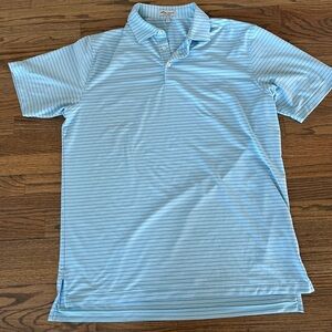 Peter Millar Men's Blue Striped Polo Shirt